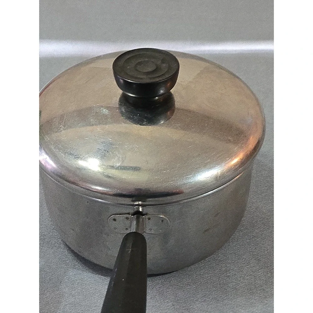 Vtg Revere Ware 1.5 Qt Saucepan Lid Stainless Copper Bottom Clinton IL USA 97-A